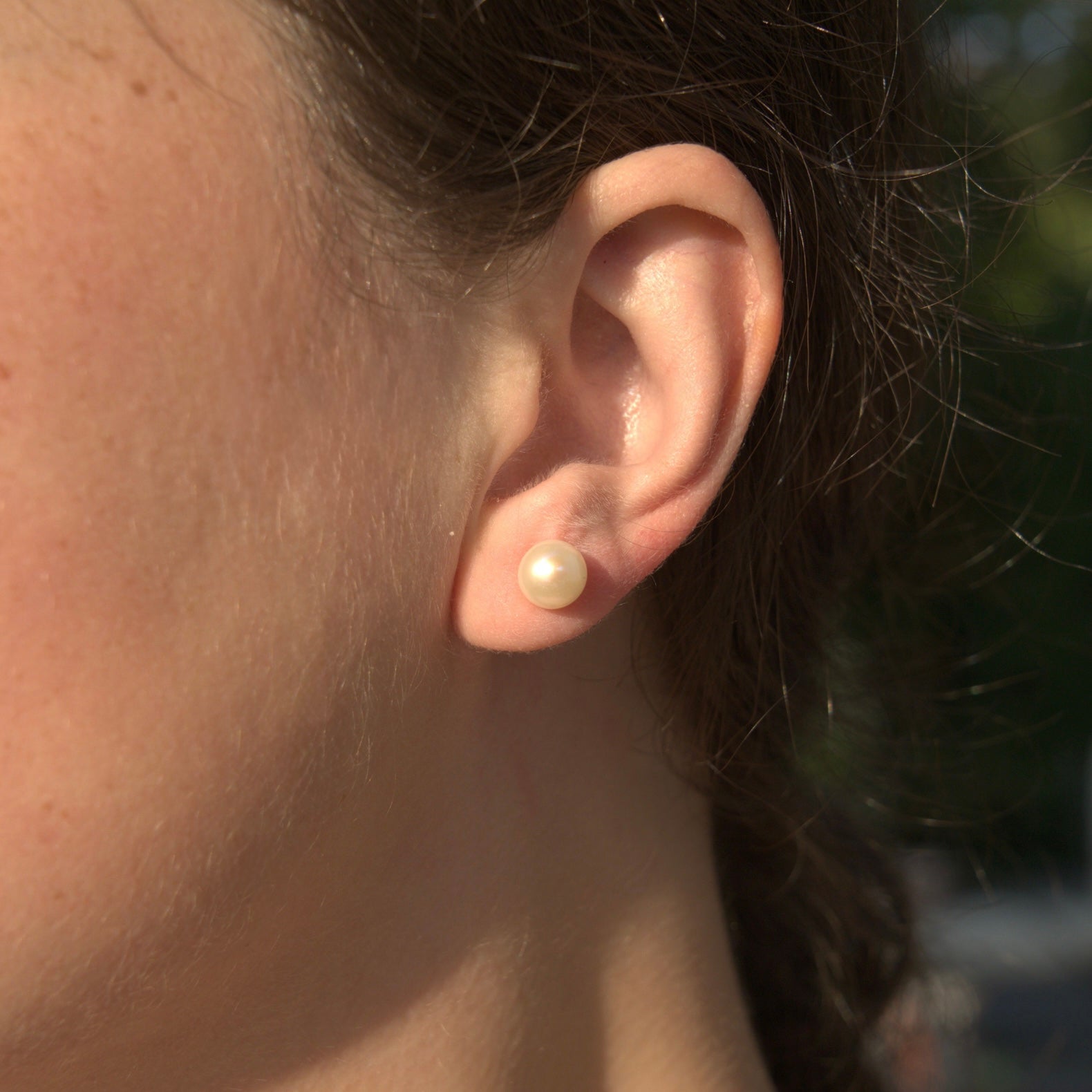 My journey Mono Pearl Drop Earrings Body Shape Collection by Natkina
