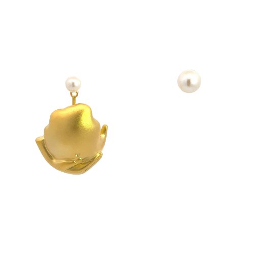 My journey Mono Pearl Silver Drop Earrings Body Shape Collection by Natkina