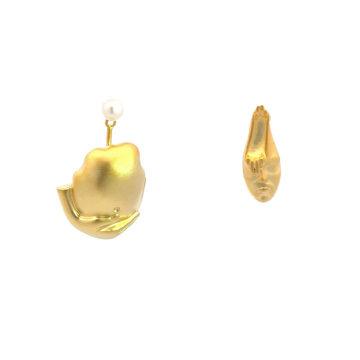 My journey Mono Pearl Silver Drop Earrings Body Shape Collection by Natkina