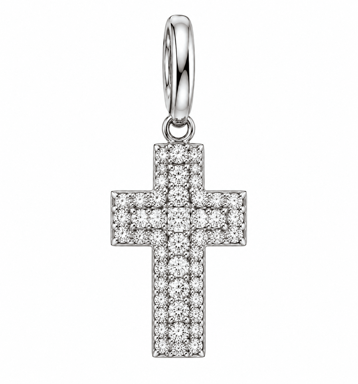 Pavé Cross Pendant SIlver Necklace by Natkina