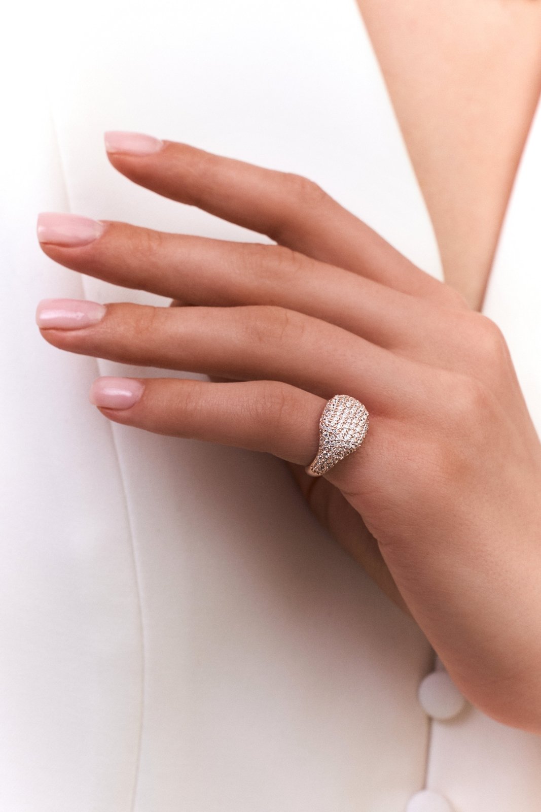 Pave Oval Pinky Ring by Natkina