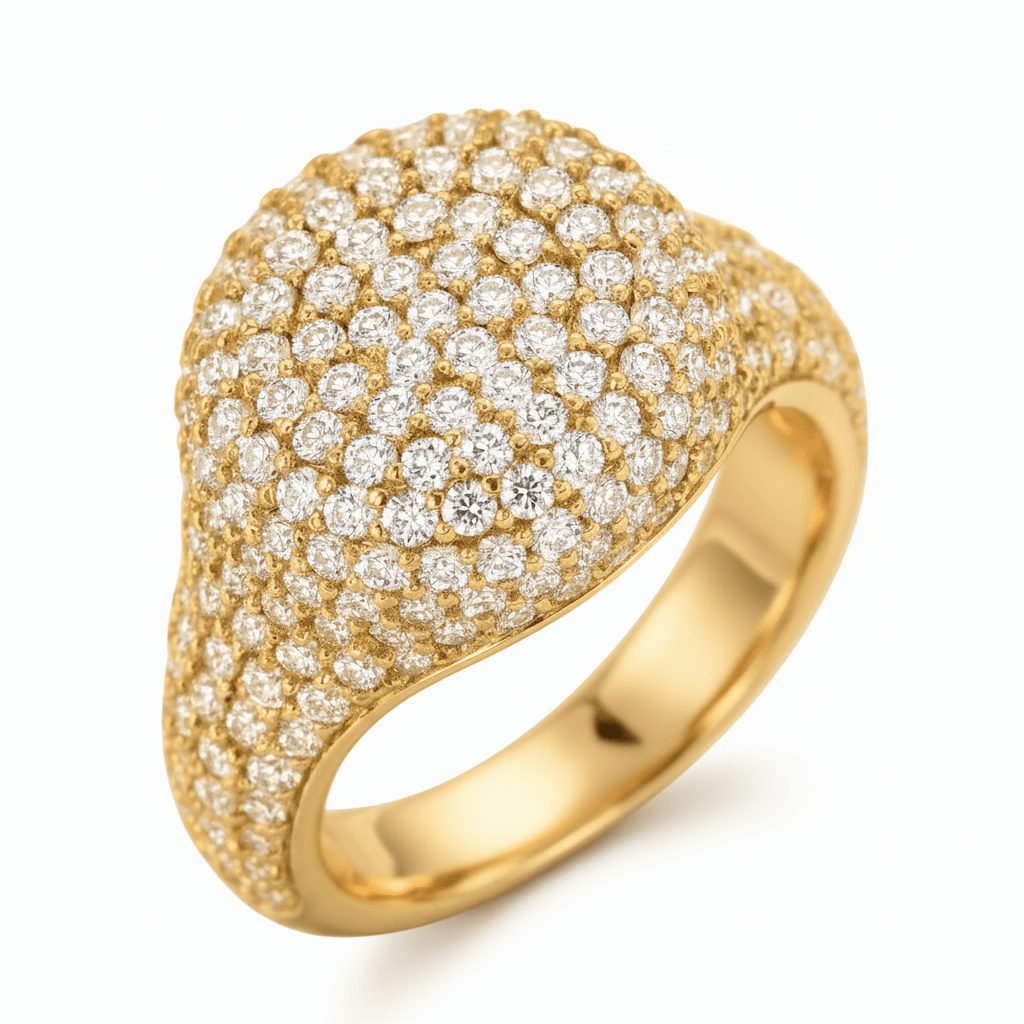 Pave Round Pinky Ring by Natkina