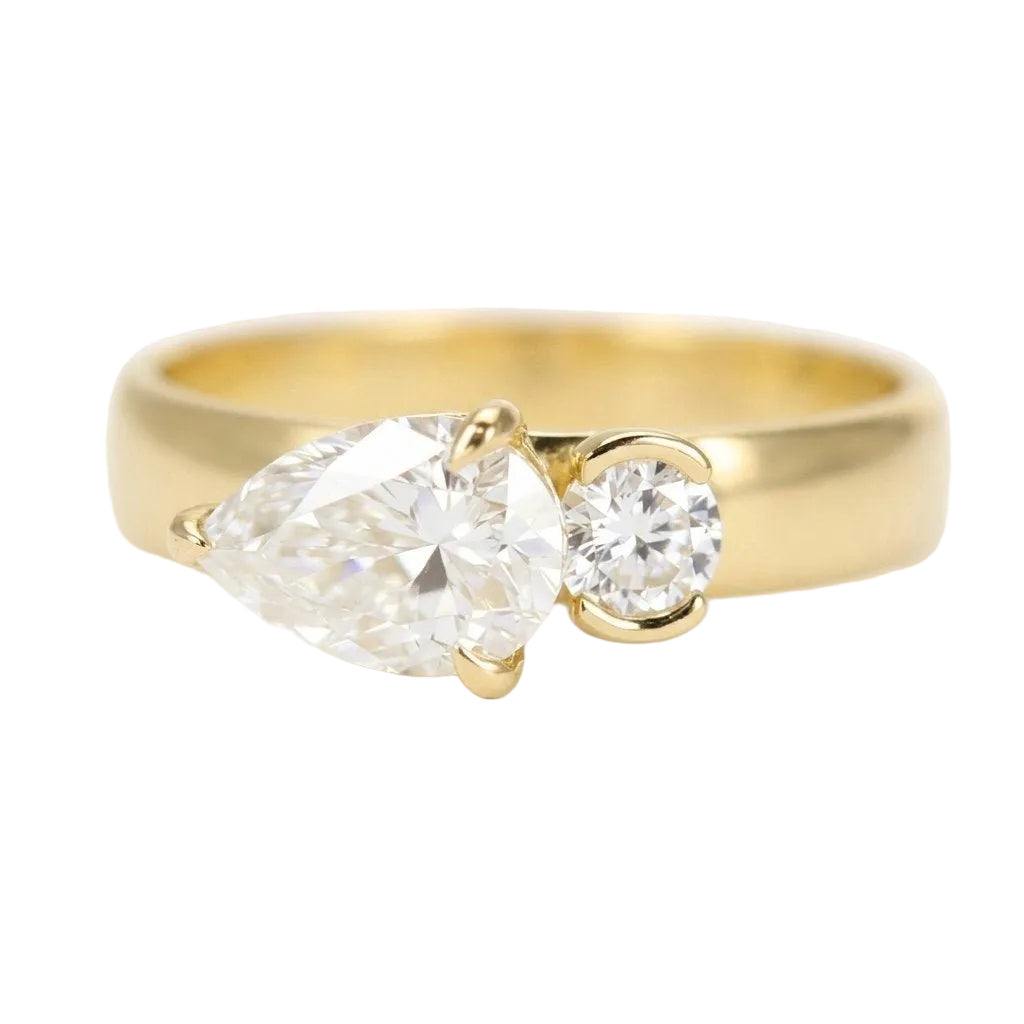 Pear-Round Duo Ring by Natkina