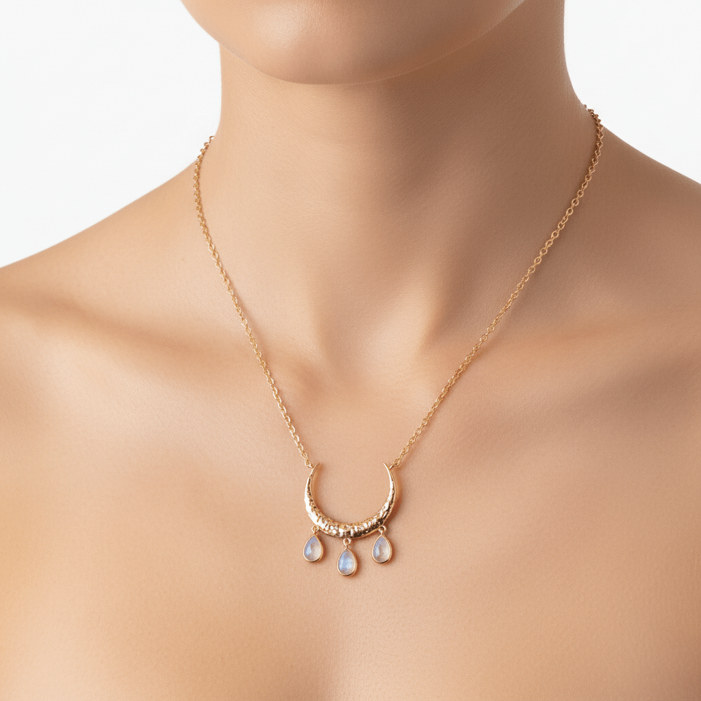 "Pendant of Abundant Blessings" Pearlescent White Moon Stone by Kristina Bazan by Natkina