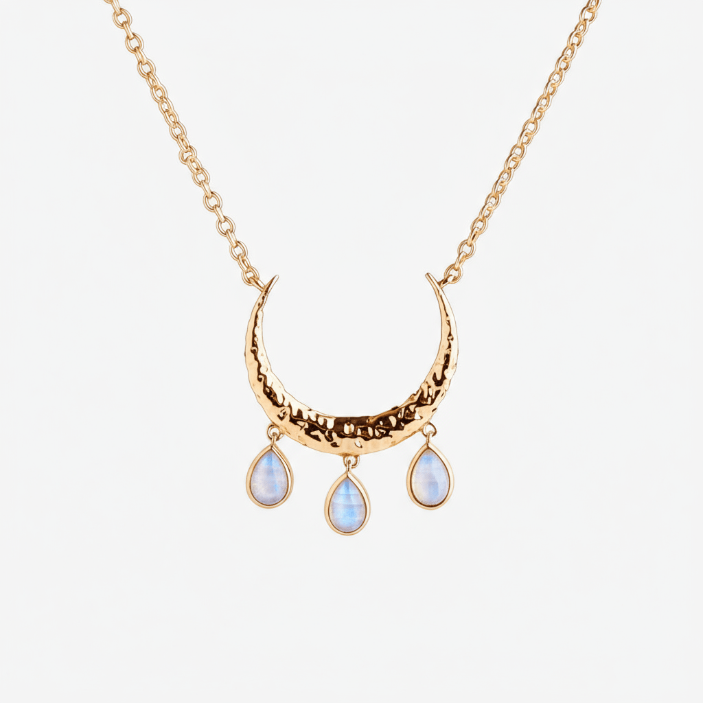 "Pendant of Abundant Blessings" Pearlescent White Moon Stone by Kristina Bazan by Natkina