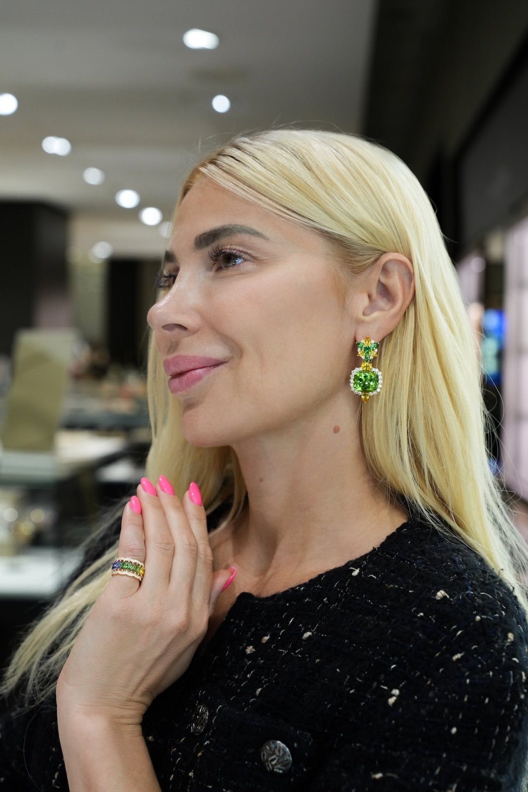 Peridot Yellow Sapphire Diamond 18K Yellow Gold Exclusive Earrings by Natkina