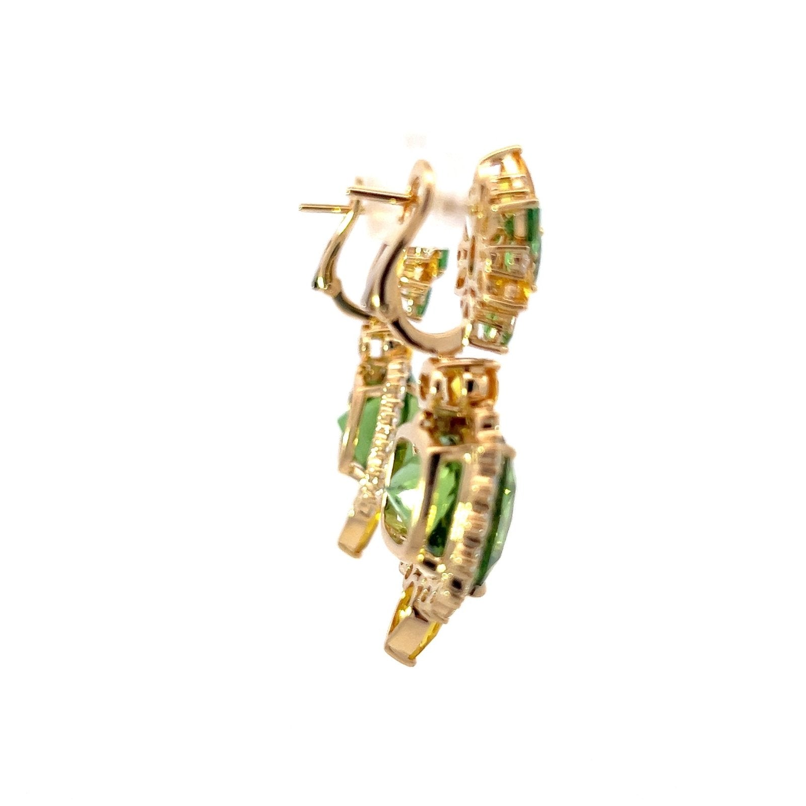 Peridot Yellow Sapphire Diamond 18K Yellow Gold Exclusive Earrings by Natkina