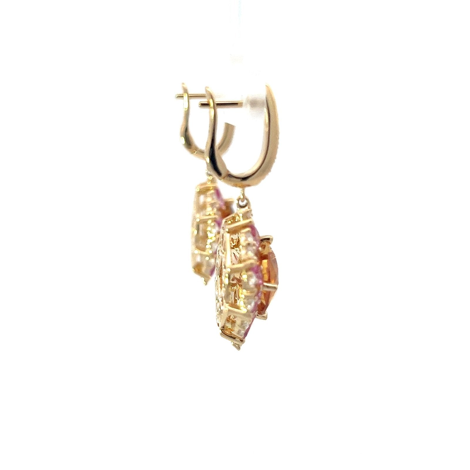 Posh Citrine Sapphires Diamond 18K Yellow Gold Exclusive Earrings by Natkina
