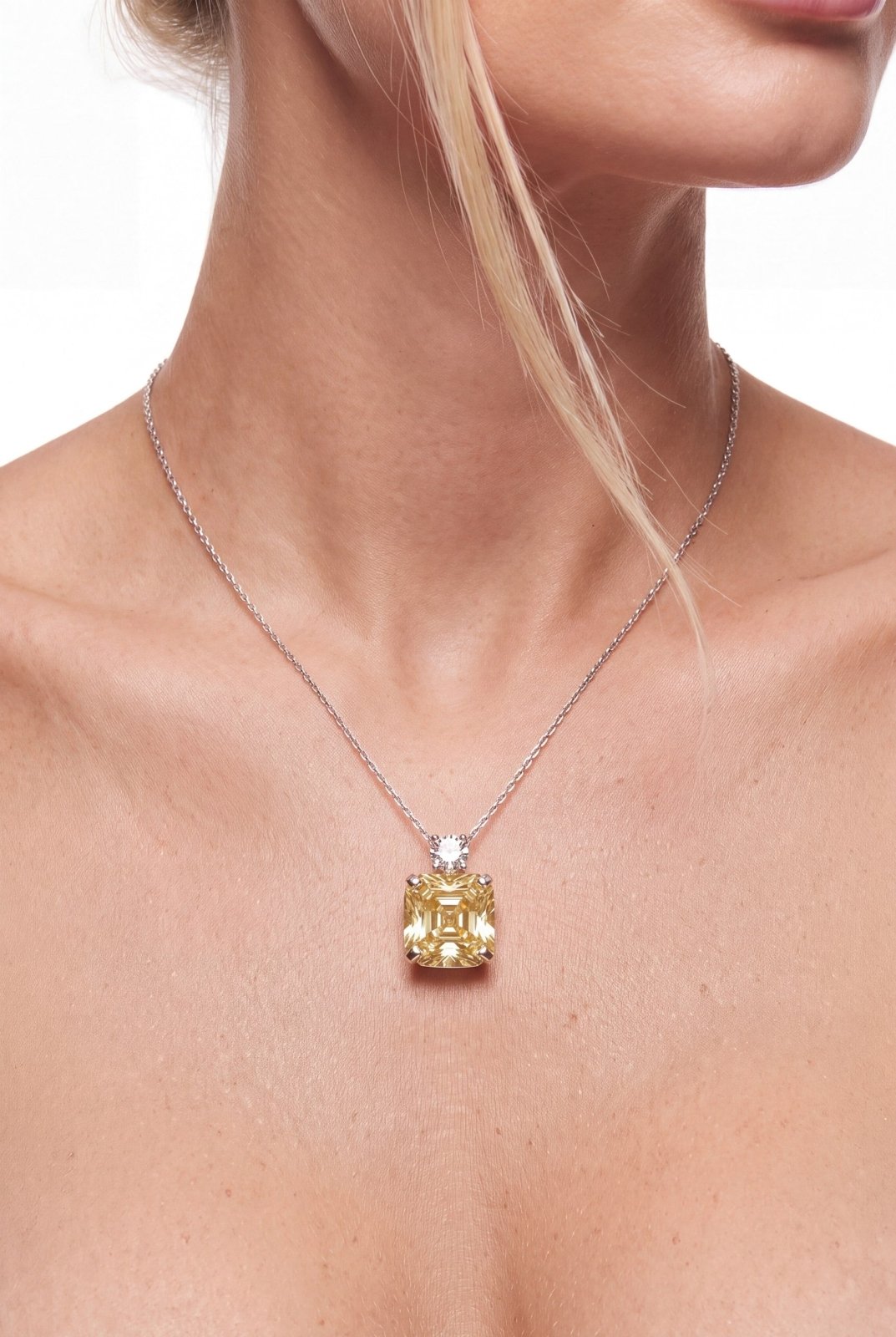 Pure Light Square Shaped Necklace by Natkina