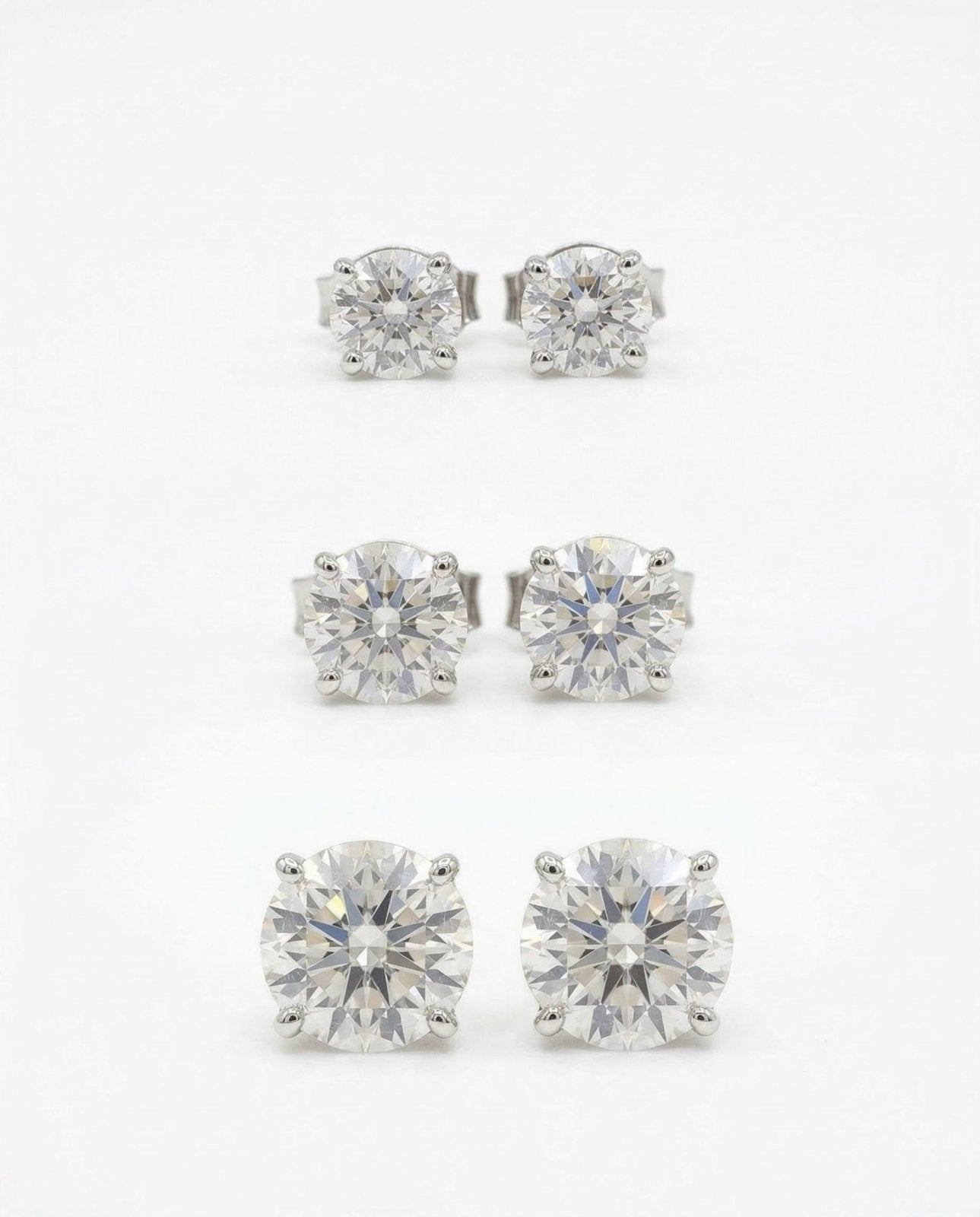 Real Diamond Classic Round Studs by Natkina