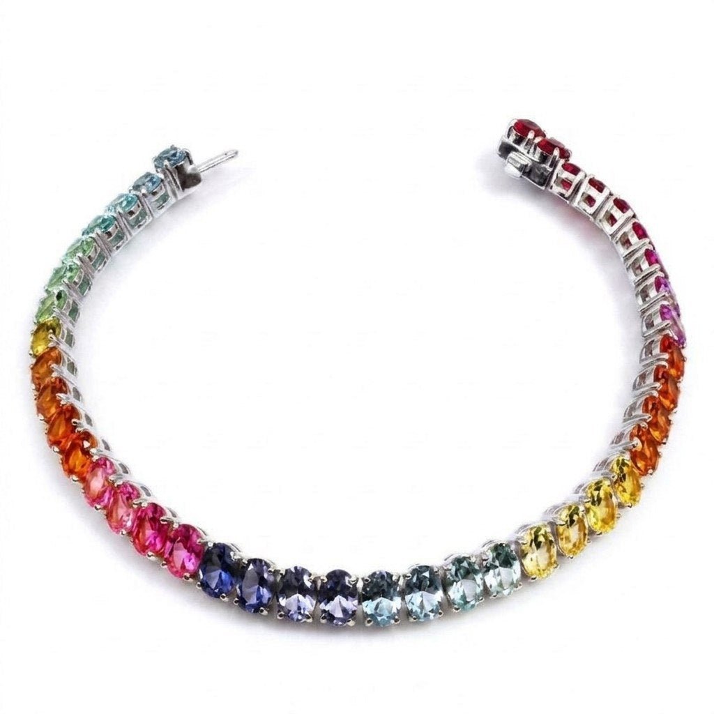 Round Rainbow Tennis Bracelet by Natkina