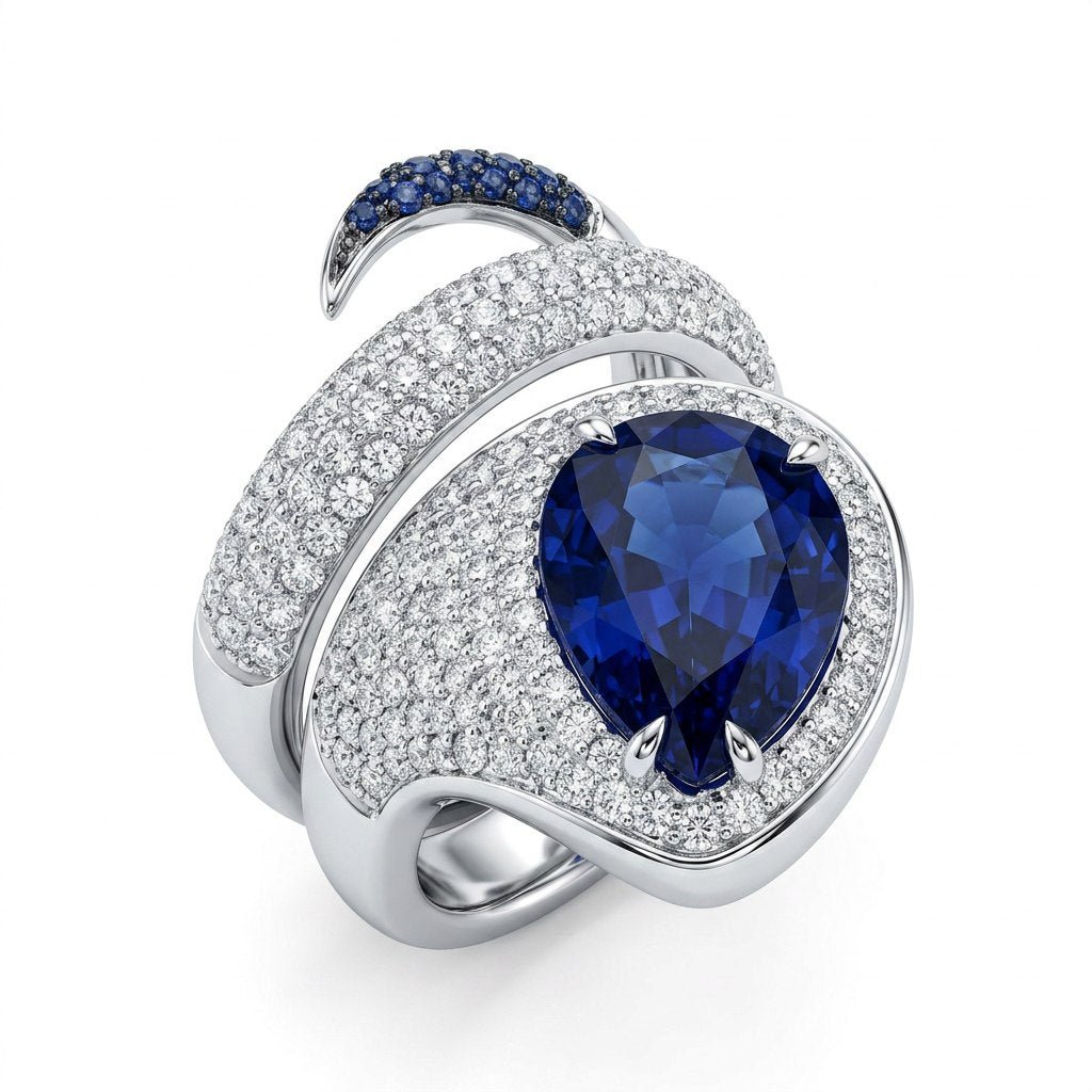 Royal Sapphire Pavé Ring by Natkina