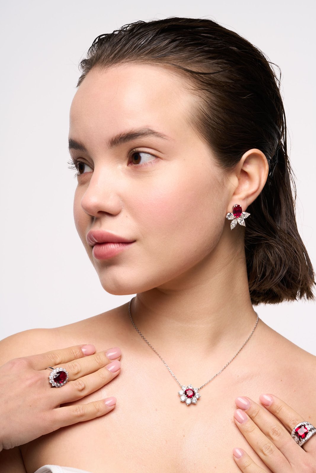 Ruby Silver Necklace by Natkina