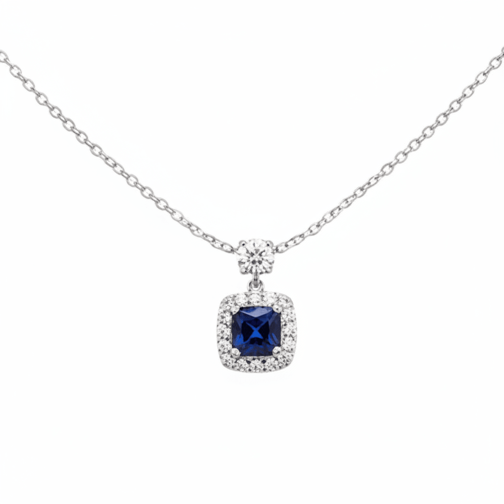 Sapphire Bloom Brass Necklace by Natkina