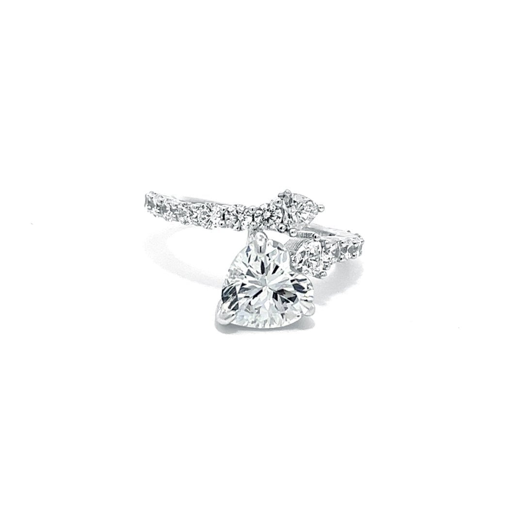 Serpentine Heart Silver Ring by Natkina