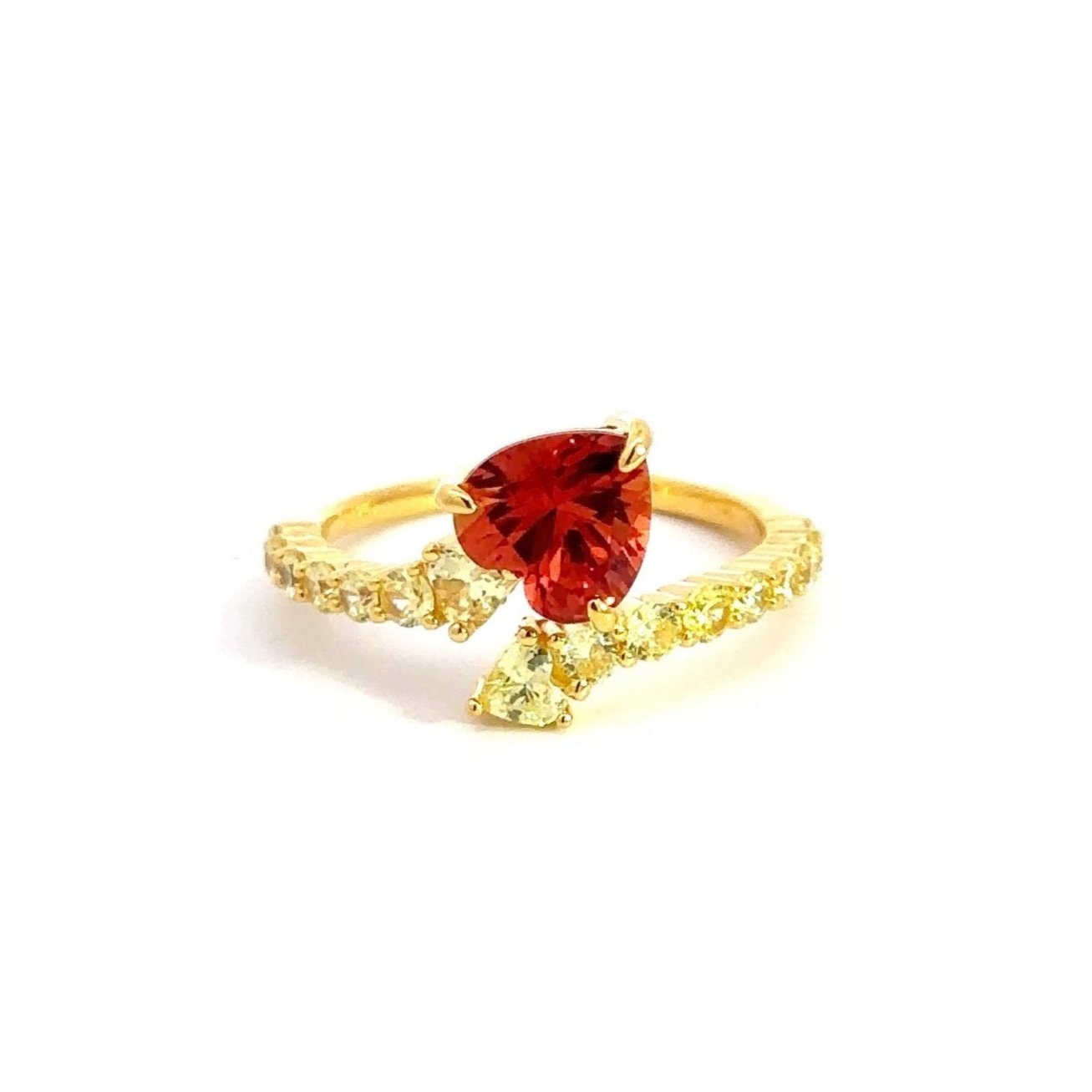 Serpentine Heart Silver Ring Peach Fuzz Collection by Natkina