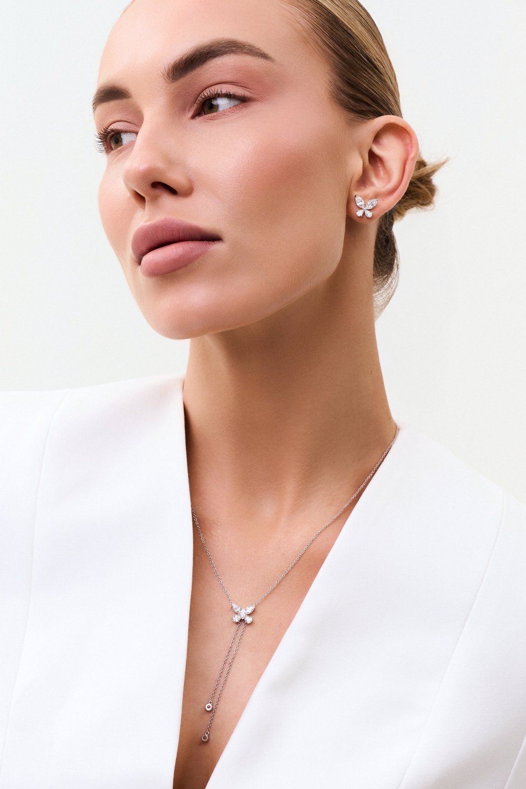 Silver Butterfly Earring by Natkina