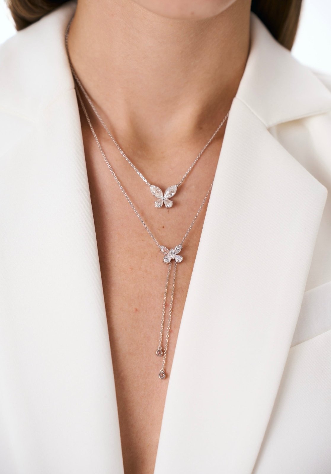 Silver Butterfly Necklace by Natkina