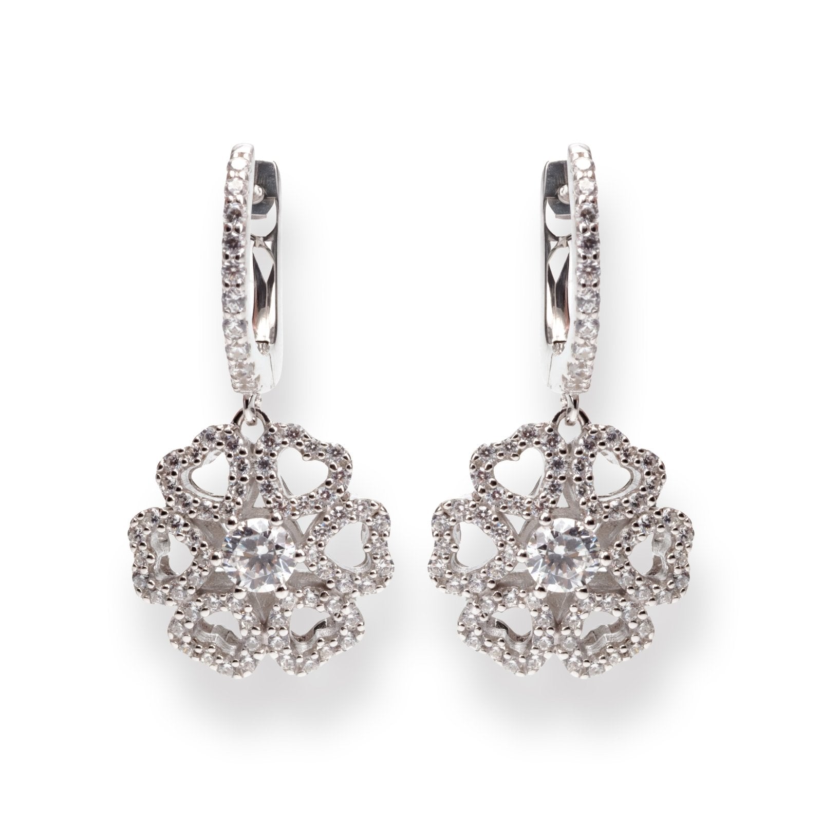Silver Flower Earrings by Natkina