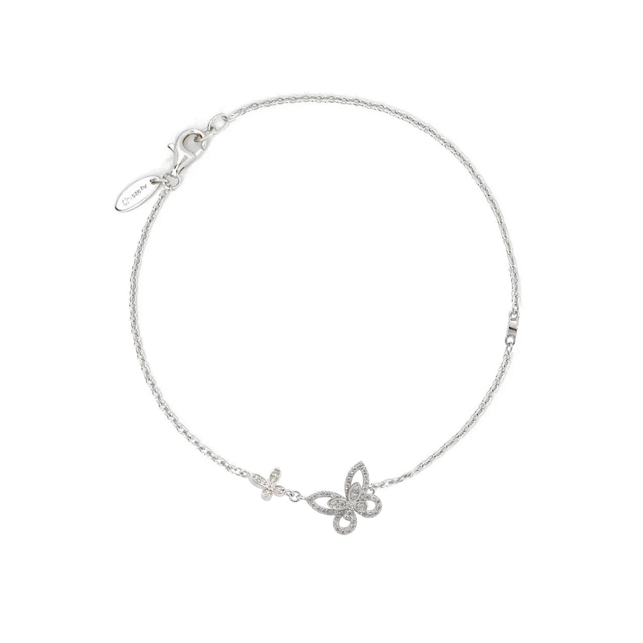 Simple buttefly Solf Silver Bracelet by Natkina