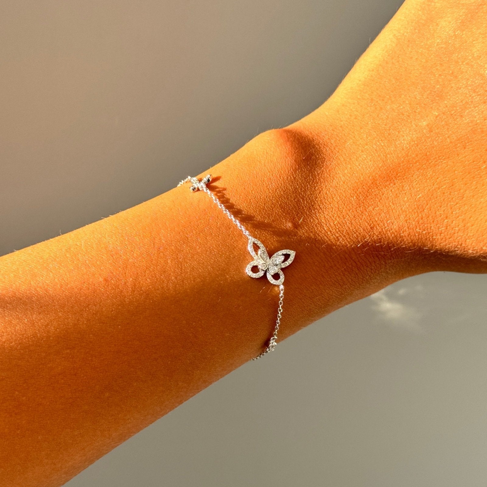 Simple buttefly Solf Silver Bracelet by Natkina