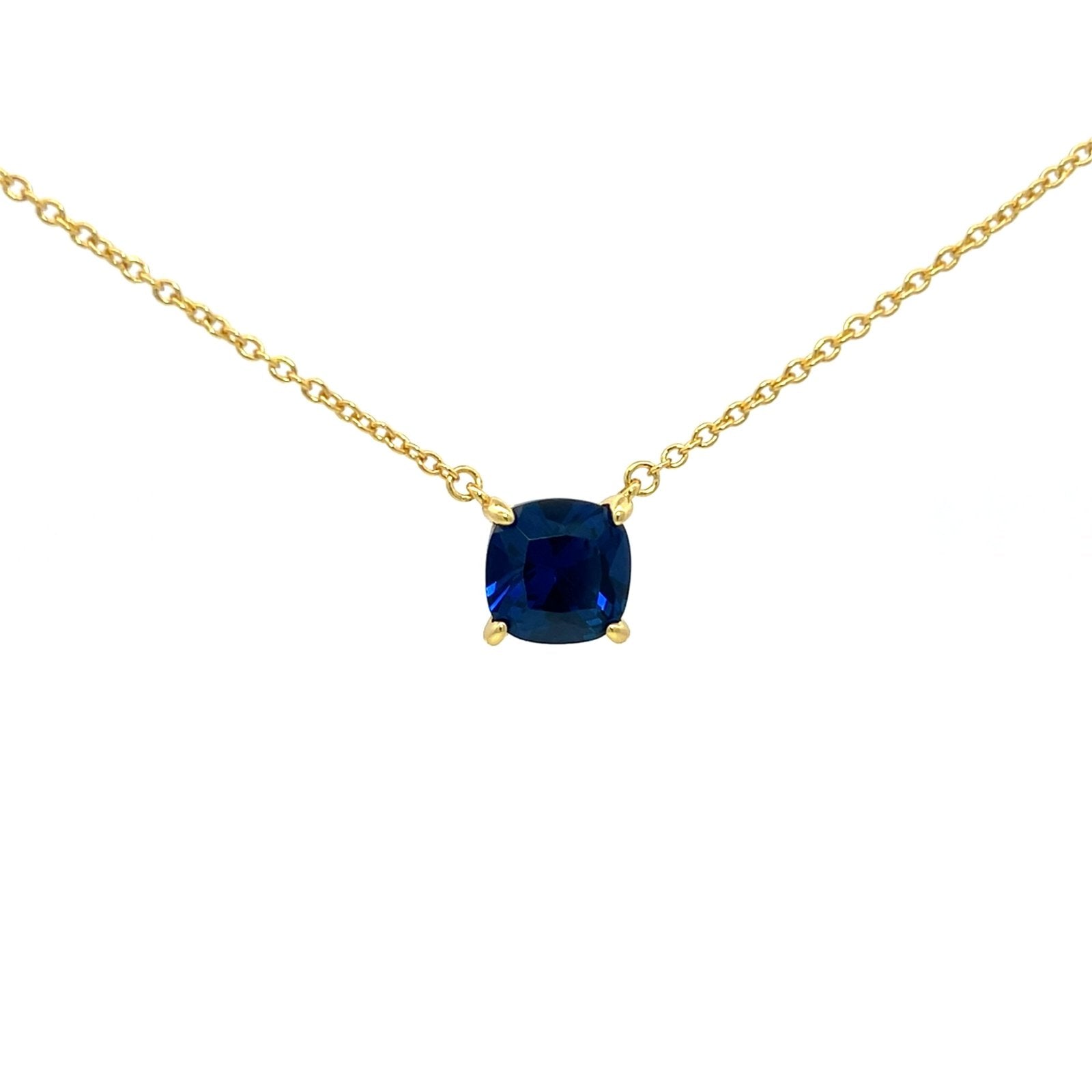 Single Cushion Cut 8 x 8 mm CZ Silver Necklace by Natkina