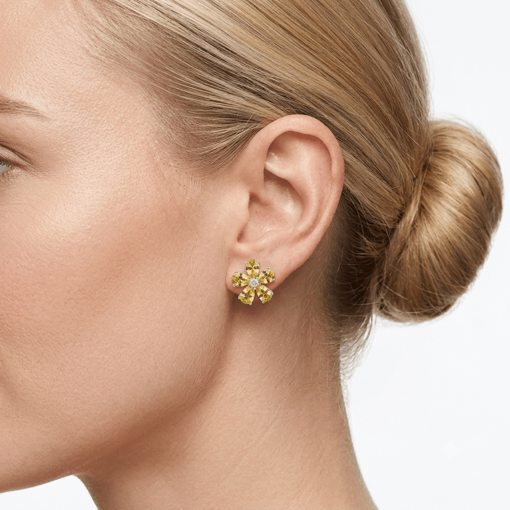 SMALL BLOOMING PETAL STUDS by Natkina