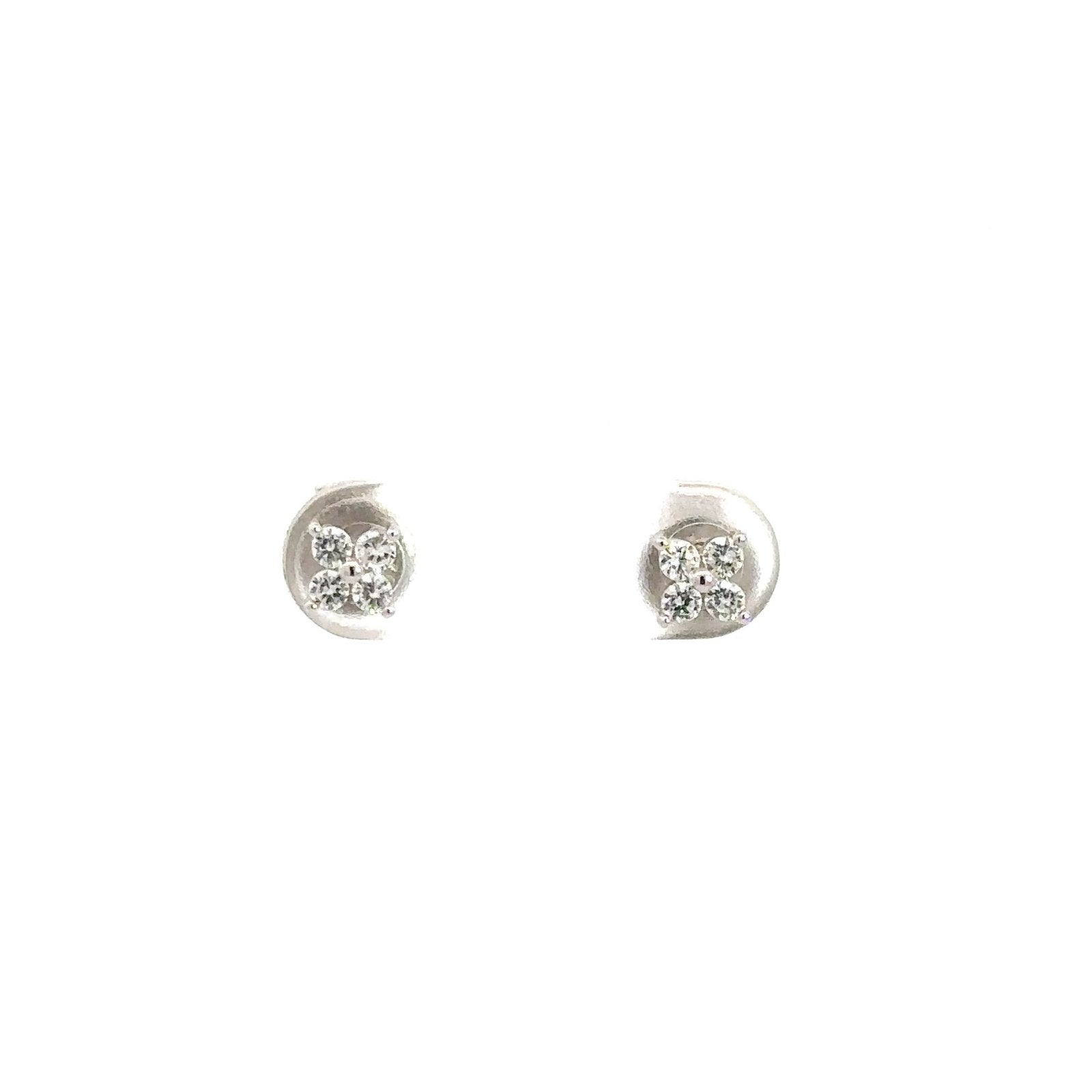 Small Flowers Stud Silver Earrings by Natkina
