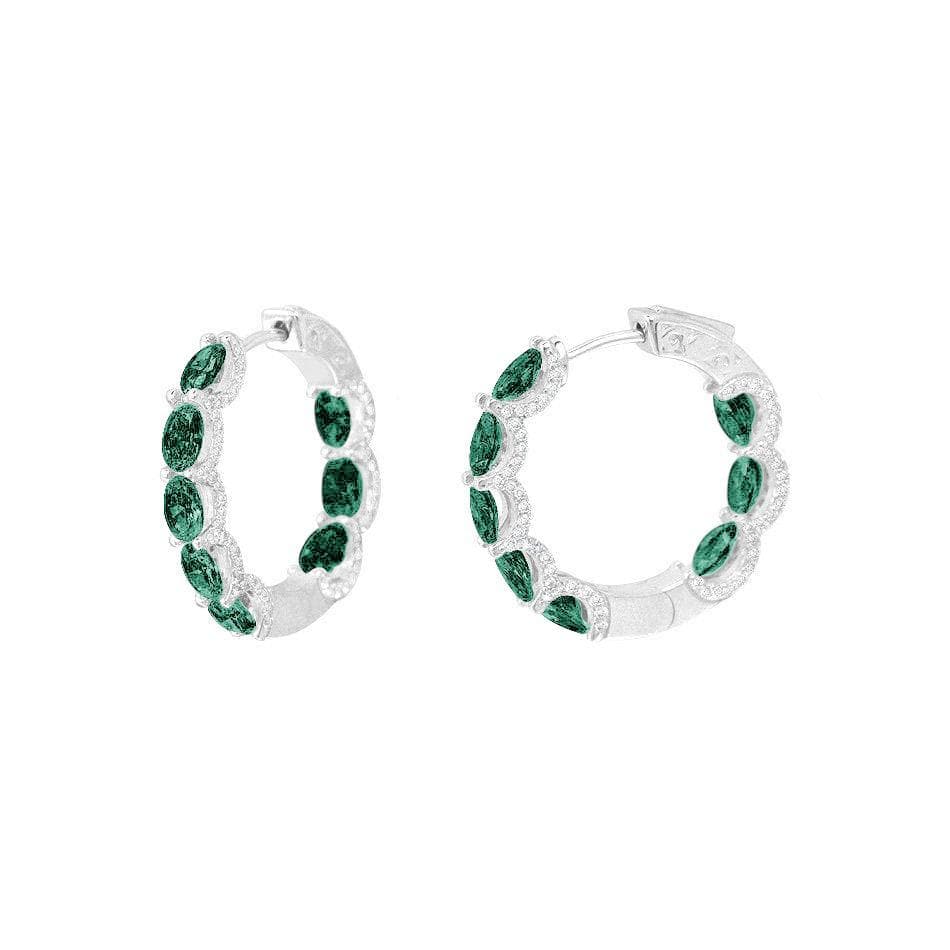 Small Silver Hoop Earring Diamond Imitation by Natkina