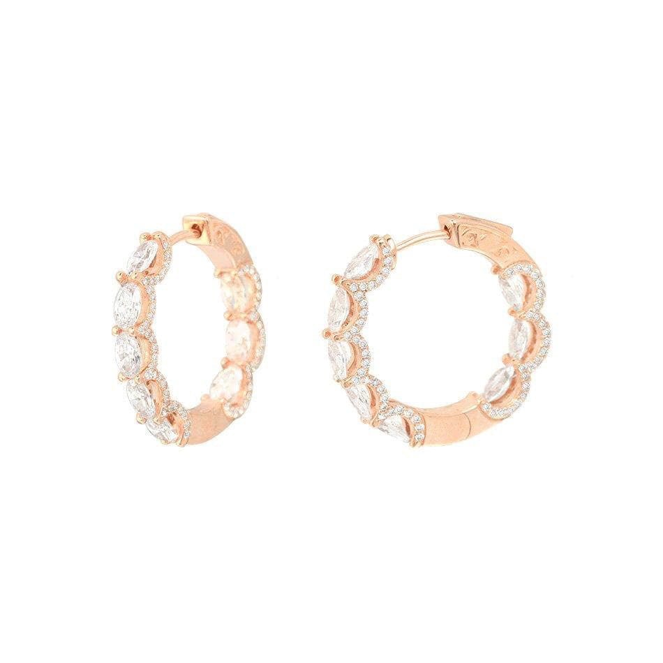 Small Silver Hoop Earring Diamond Imitation by Natkina