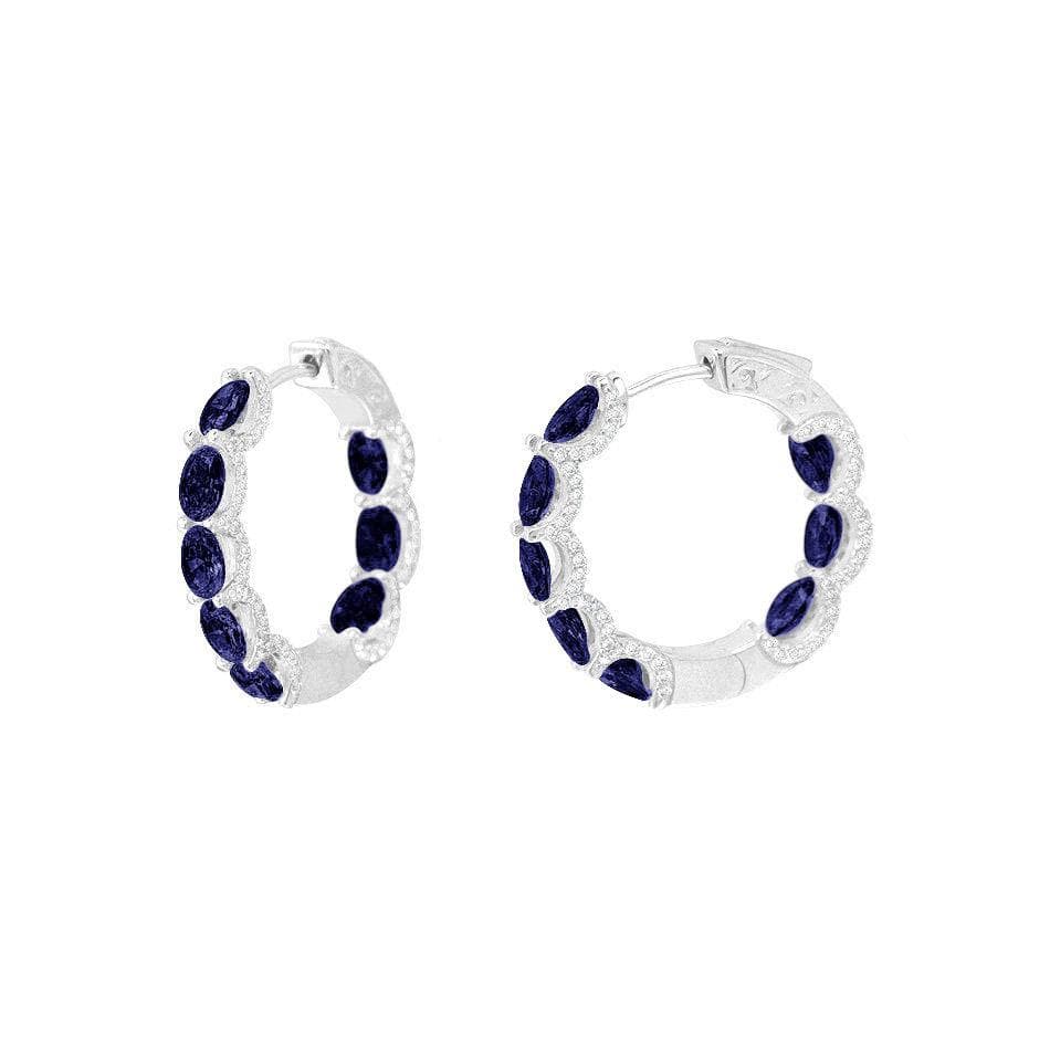 Small Silver Hoop Earring Diamond Imitation by Natkina
