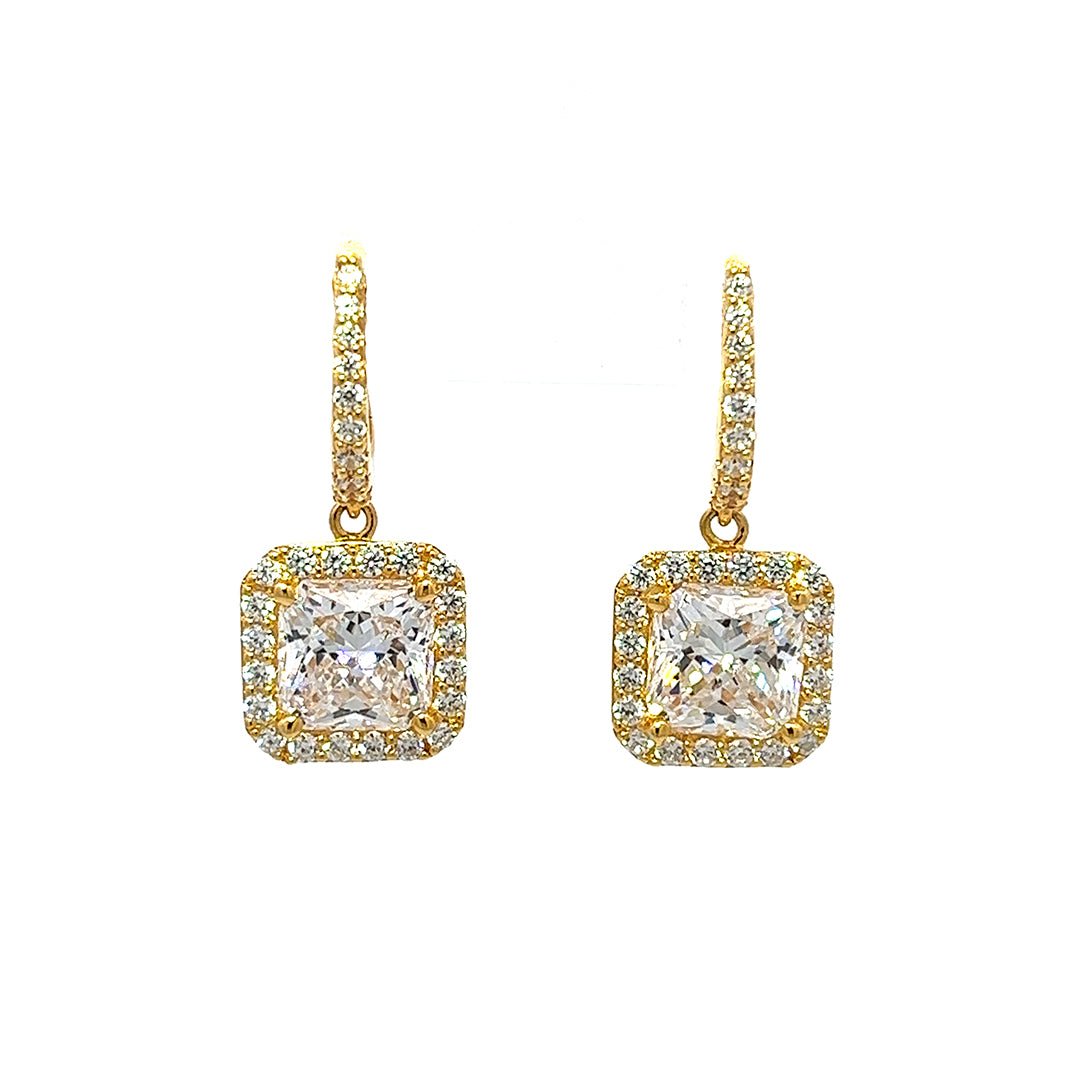 Square Silver Leverback Earrings by Natkina