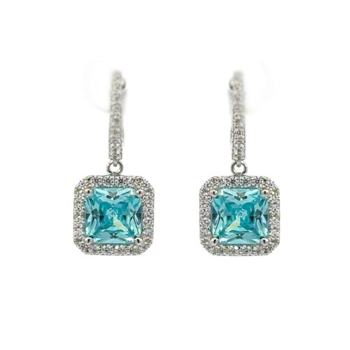 Square Silver Leverback Earrings by Natkina