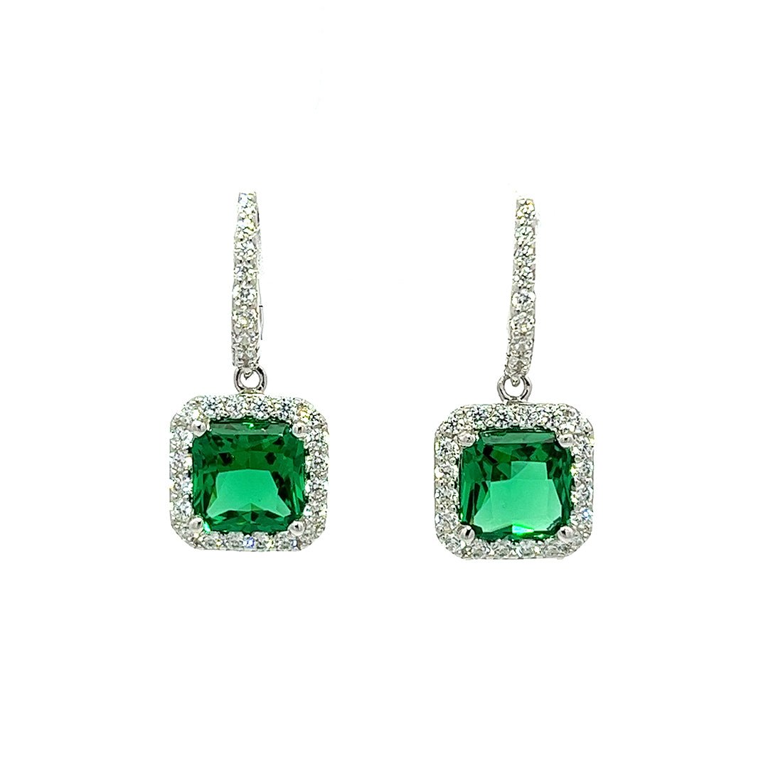 Square Silver Leverback Earrings by Natkina