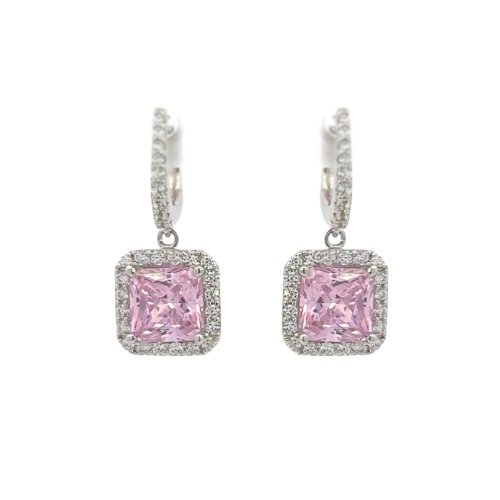 Square Silver Leverback Earrings by Natkina
