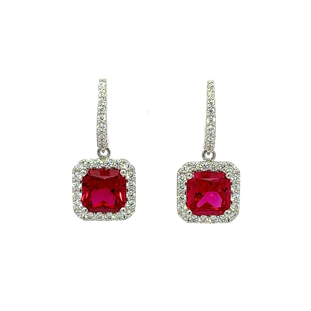 Square Silver Leverback Earrings by Natkina