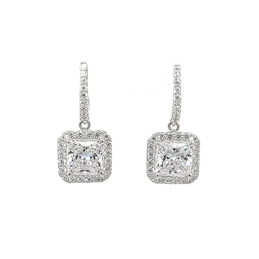 Square Silver Leverback Earrings by Natkina
