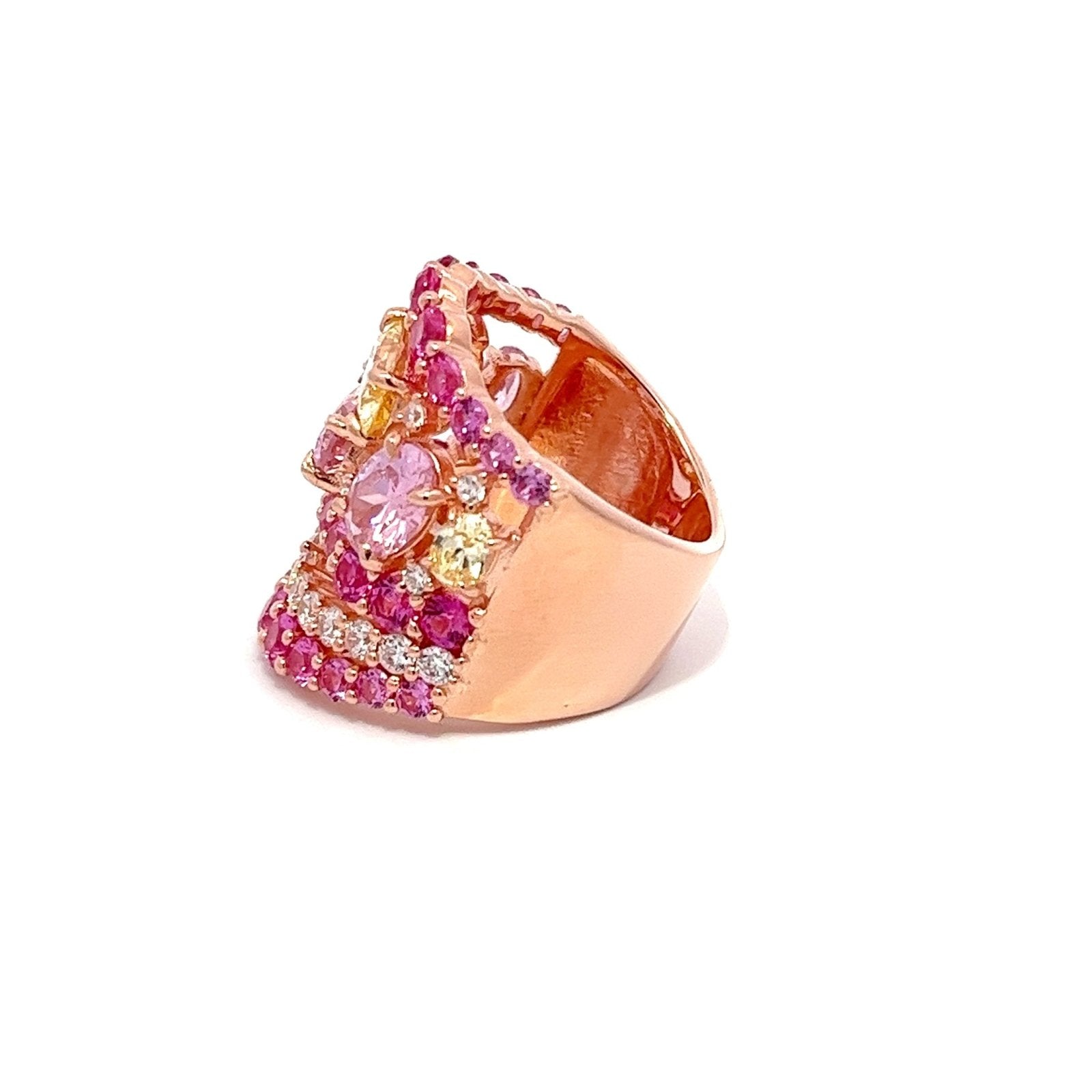 Stunning Multicolored CZ Silver Ring by Natkina