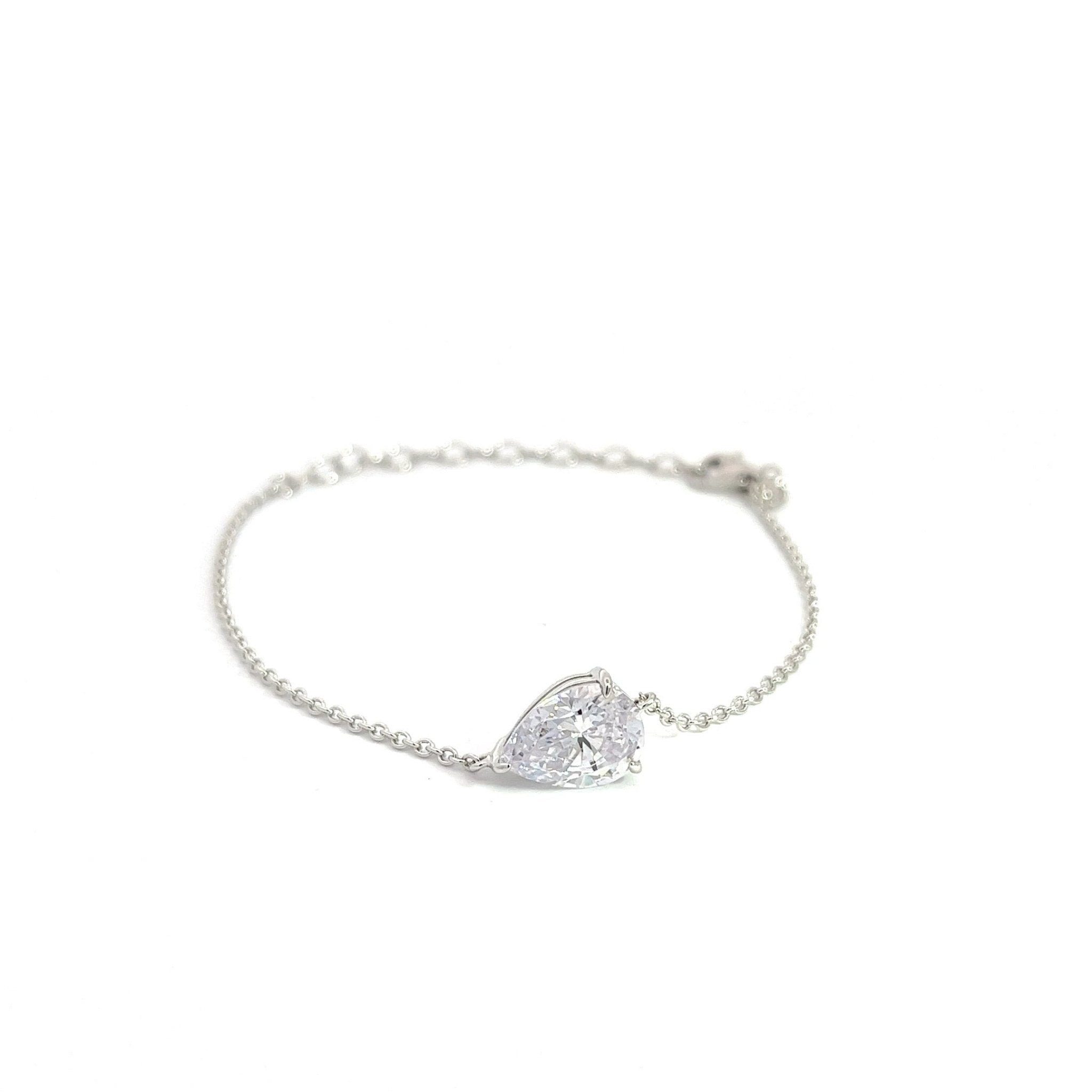 Stunning Pear Cut 11 x 8 mm CZ Silver Bracelet by Natkina