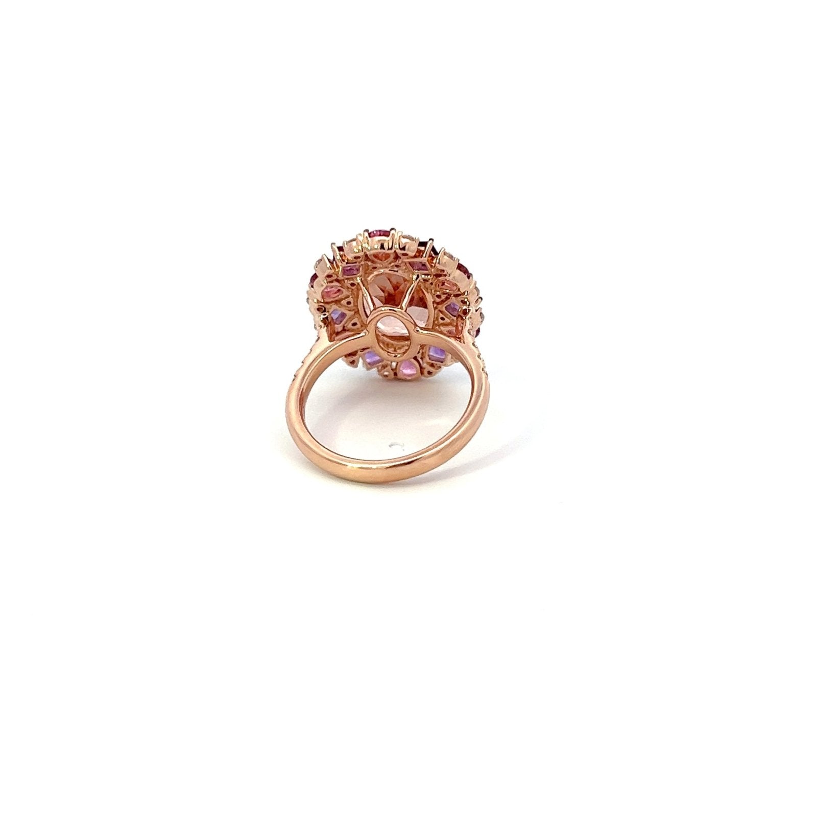 Timeless Pink Tourmaline Amethyst Diamond 18K Rose Gold Exclusive Ring by Natkina