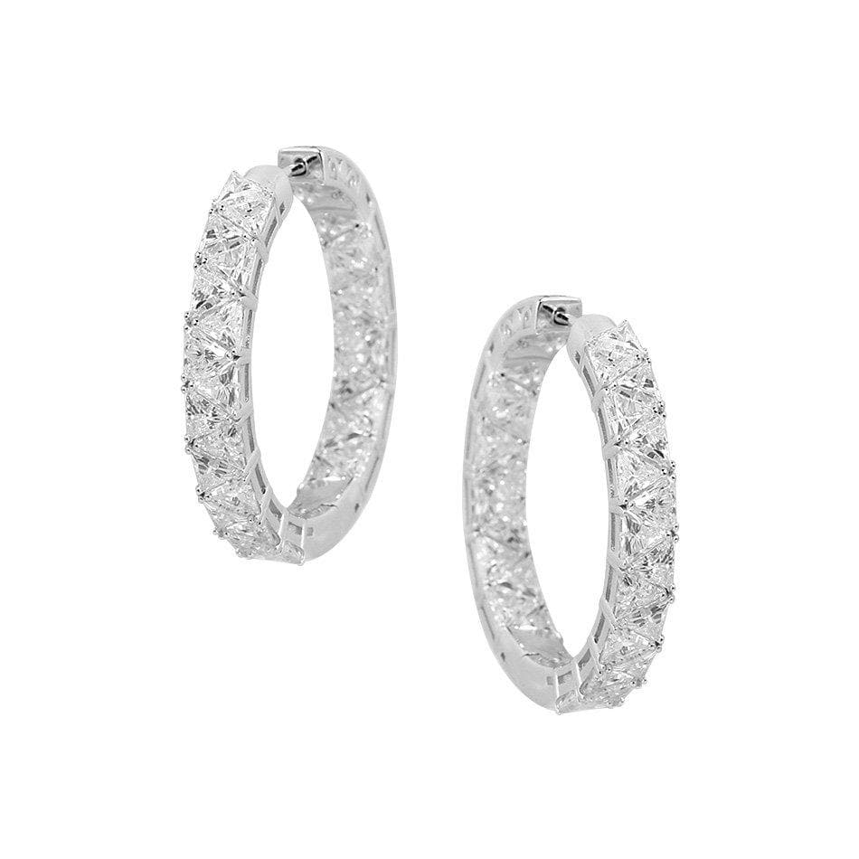 Triangle Hoop Silver Earrings by Natkina