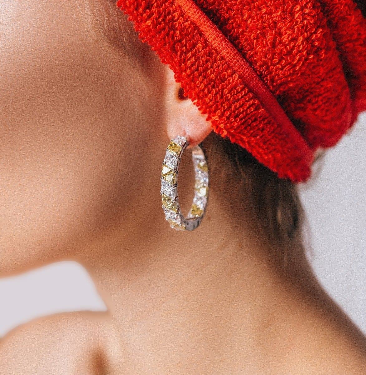 Triangle Hoop Silver Earrings by Natkina