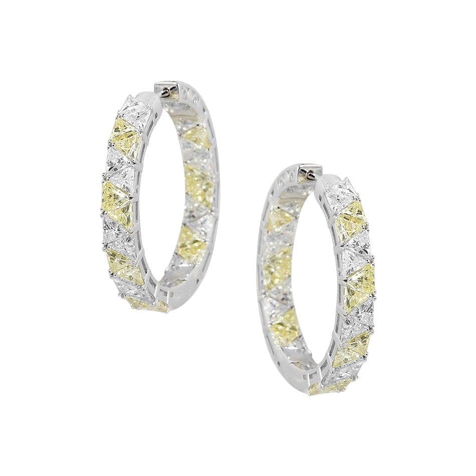 Triangle Hoop Silver Earrings by Natkina
