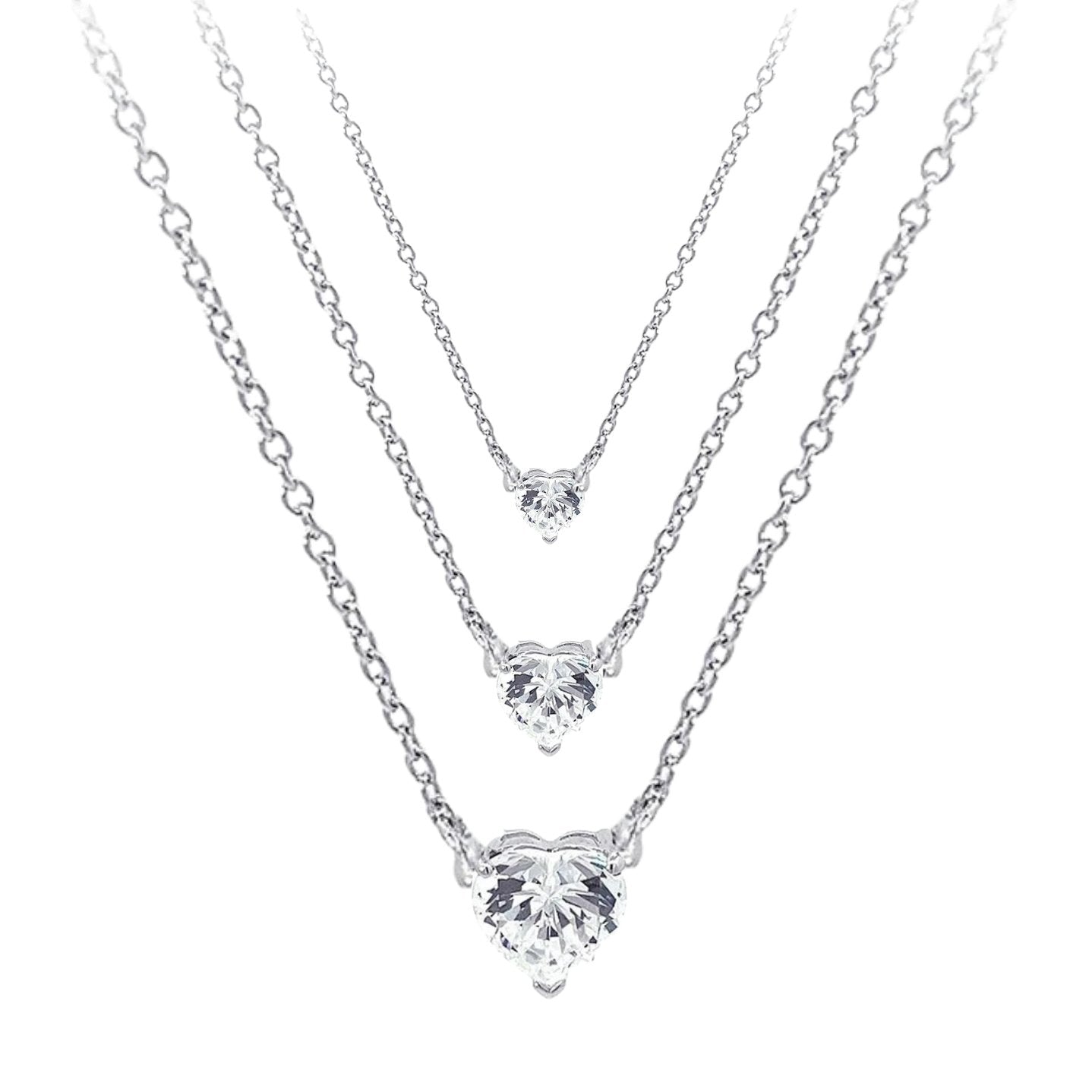 Tripple Heart Silver Necklace by Natkina