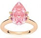 Pink Large Heart Silver Ring