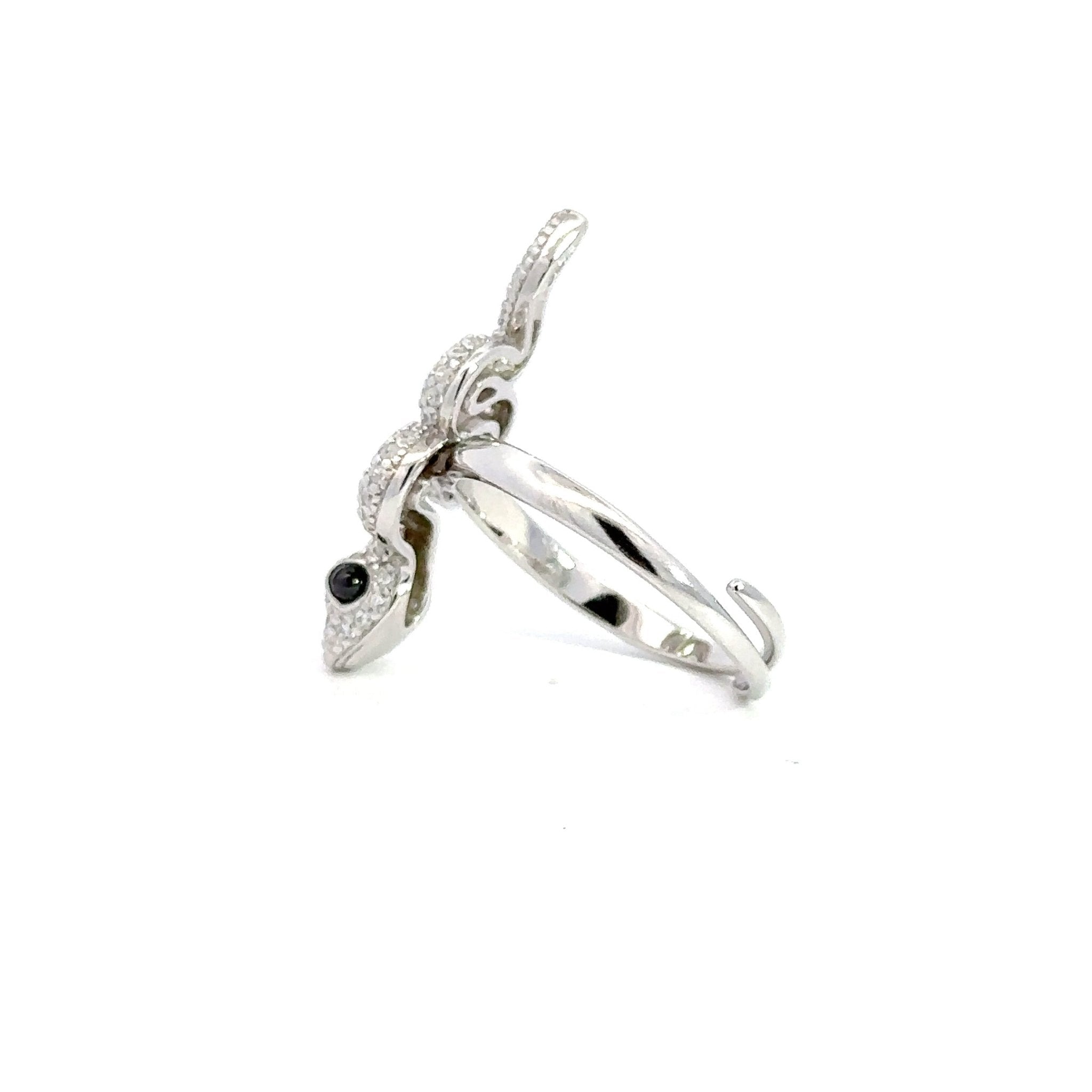 White Serpent Silver Ring by Natkina