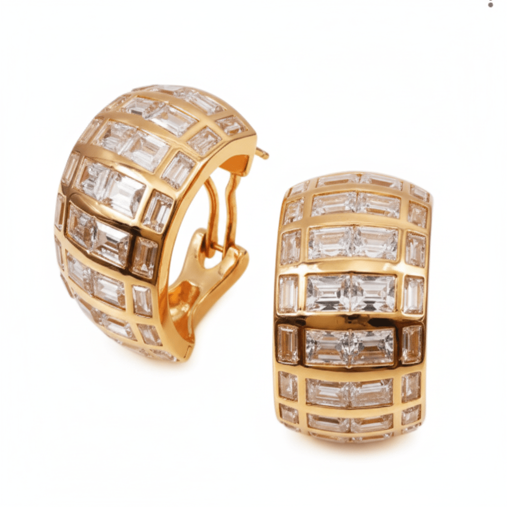 Wide Baguette Hoop Earrings by Natkina
