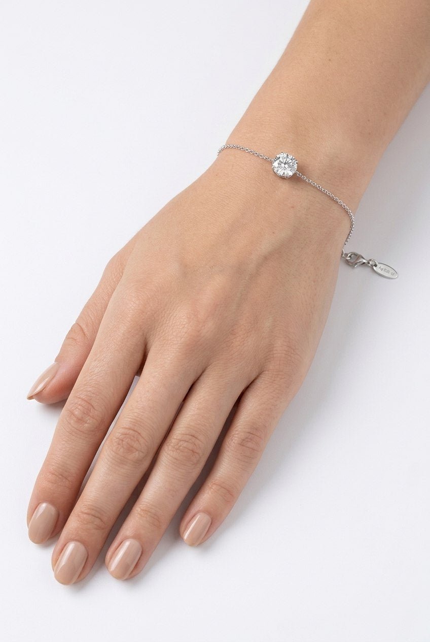 Wonderful Round Cut 9 mm Silver Bracelet by Natkina