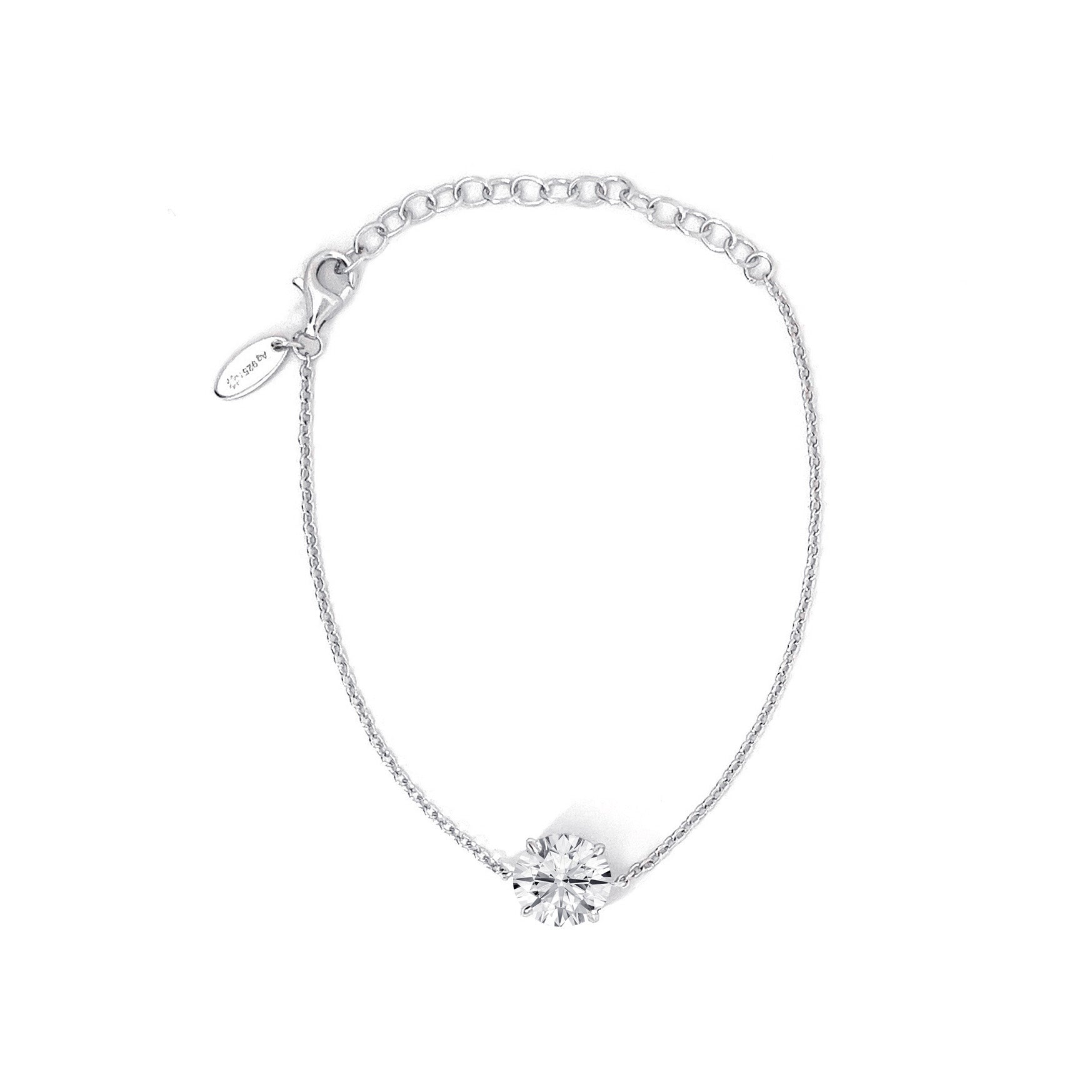 Wonderful Round Cut 9 mm Silver Bracelet by Natkina