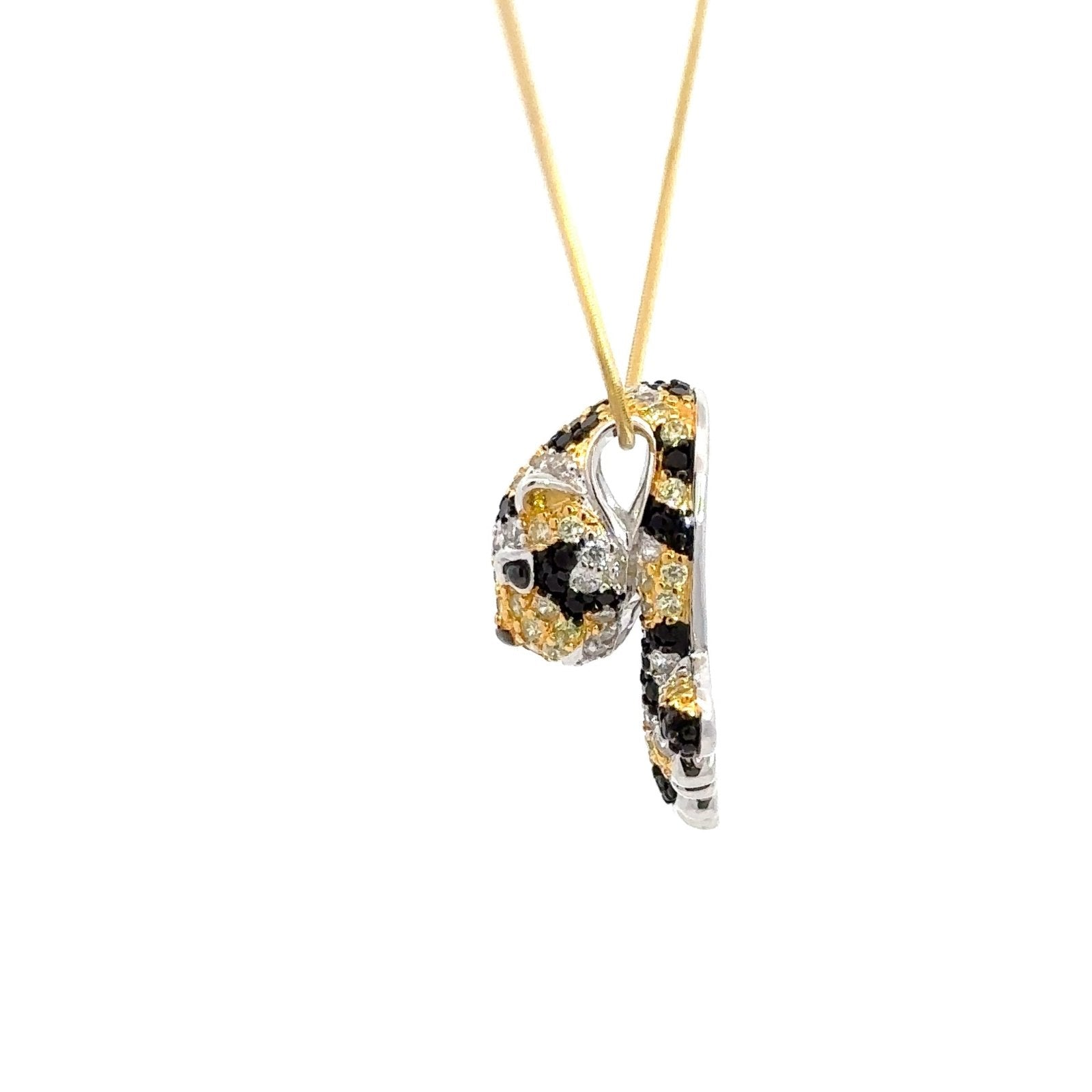 Yellow Leopard Silver Pendant by Natkina